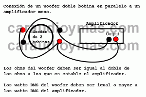 Como conectar un woofer doble bobina a una potencia mono o clase D